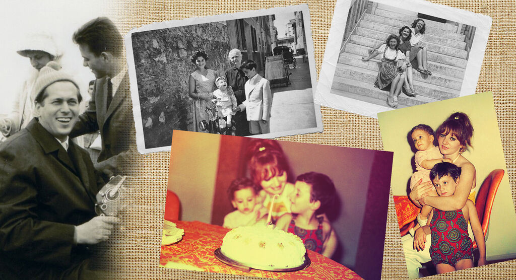 Collage de fotos nostálgicas que muestran bellos recuerdos, incluyendo celebraciones familiares y de infancia