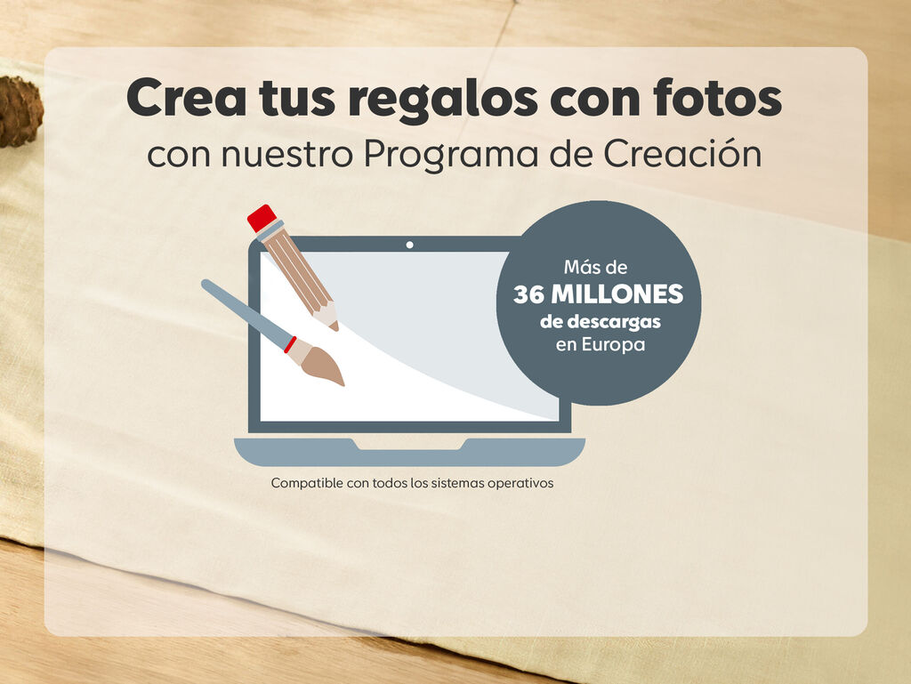 descargar programa de creación CEWE para productos fotográficos. Personaliza tus regalos fácilmente.