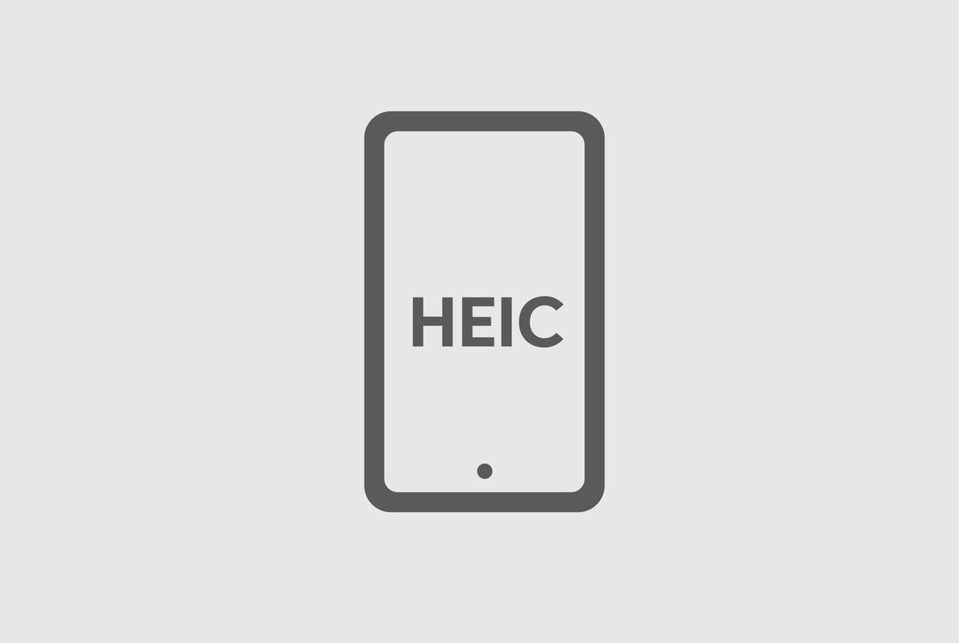 Imagen de un smartphone con la inscripción HEIC, indicando una técnica de formato de archivo