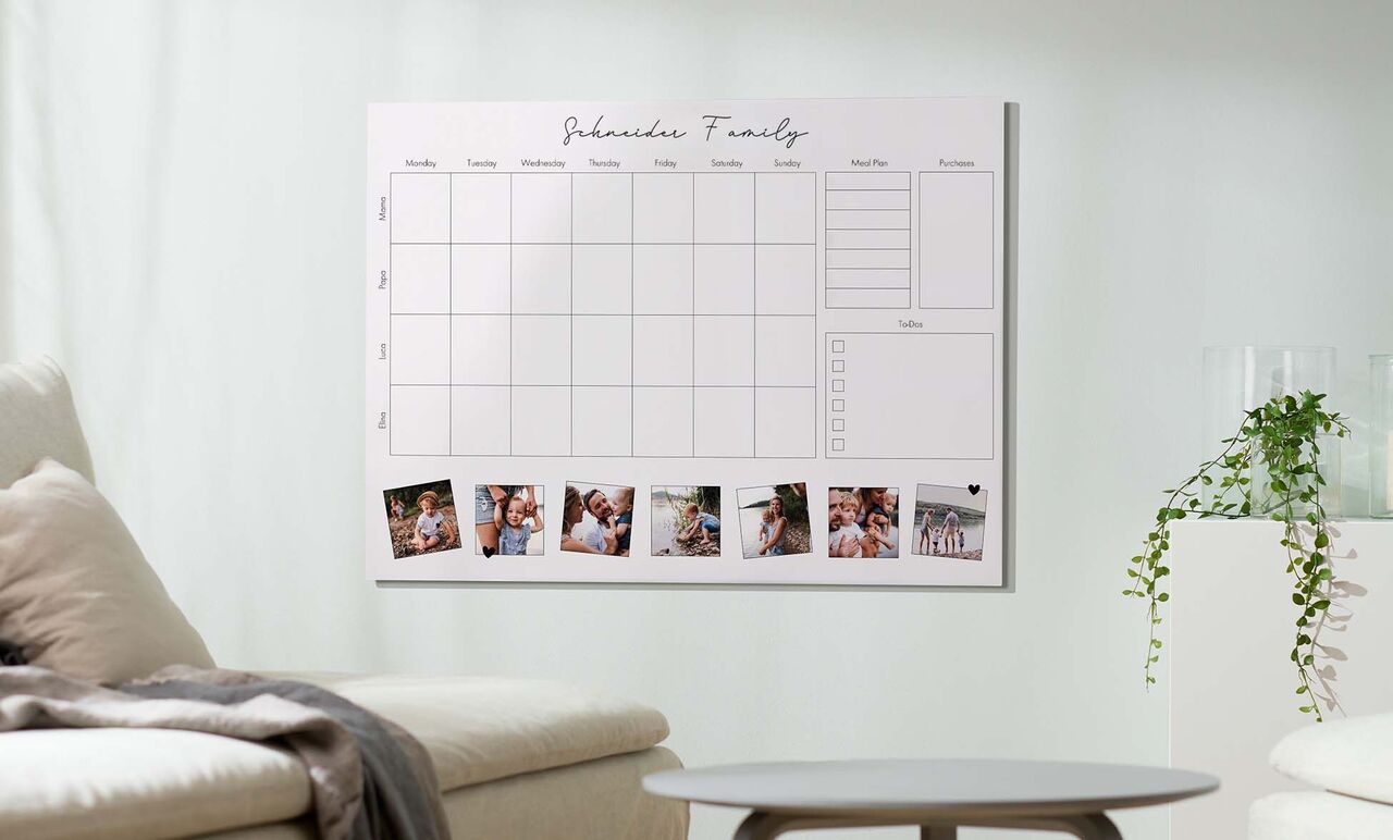 Calendario familiar en metacrilato