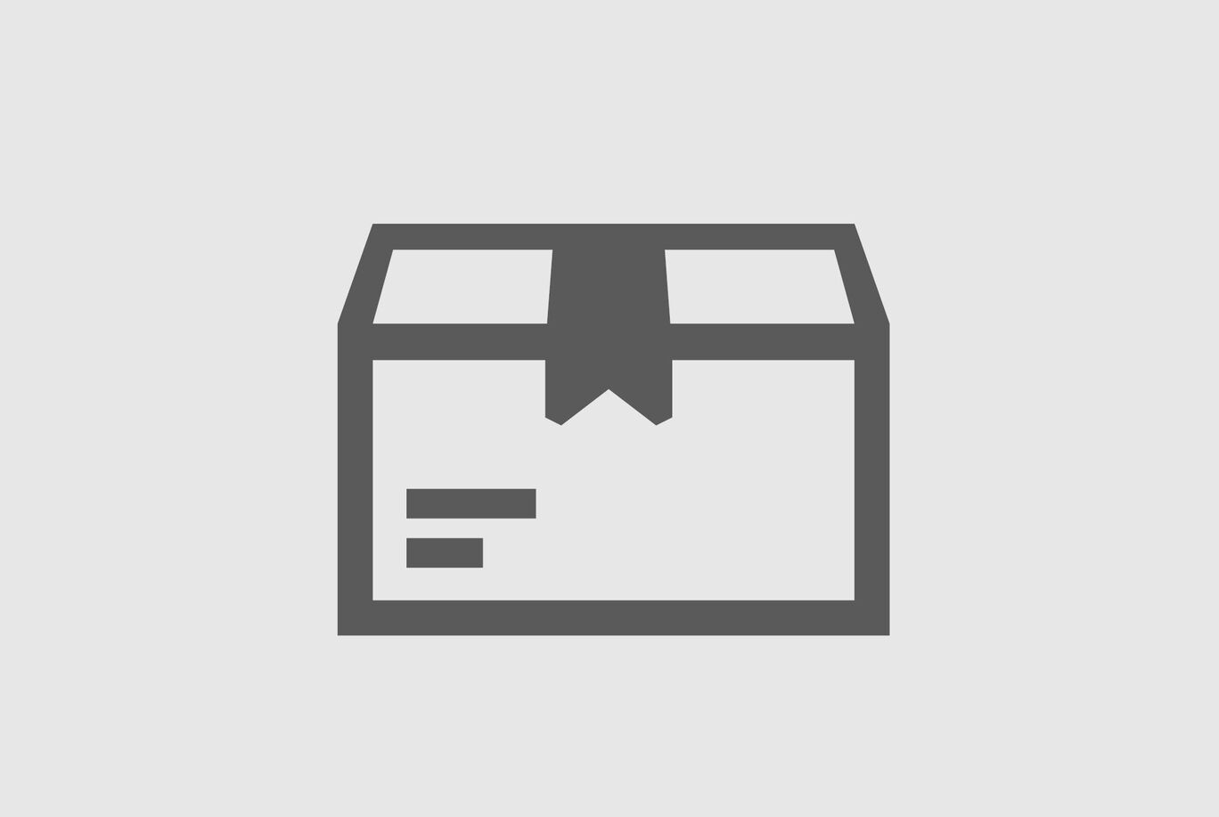 Una caja gris con tapa y cinta cortada, simbolizando un regalo.