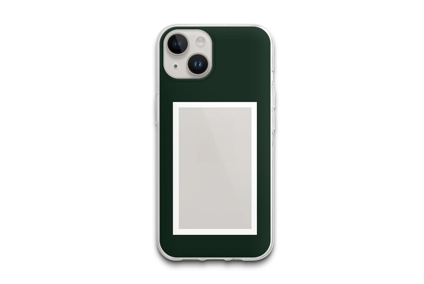 Funda de teléfono verde con espacio para foto