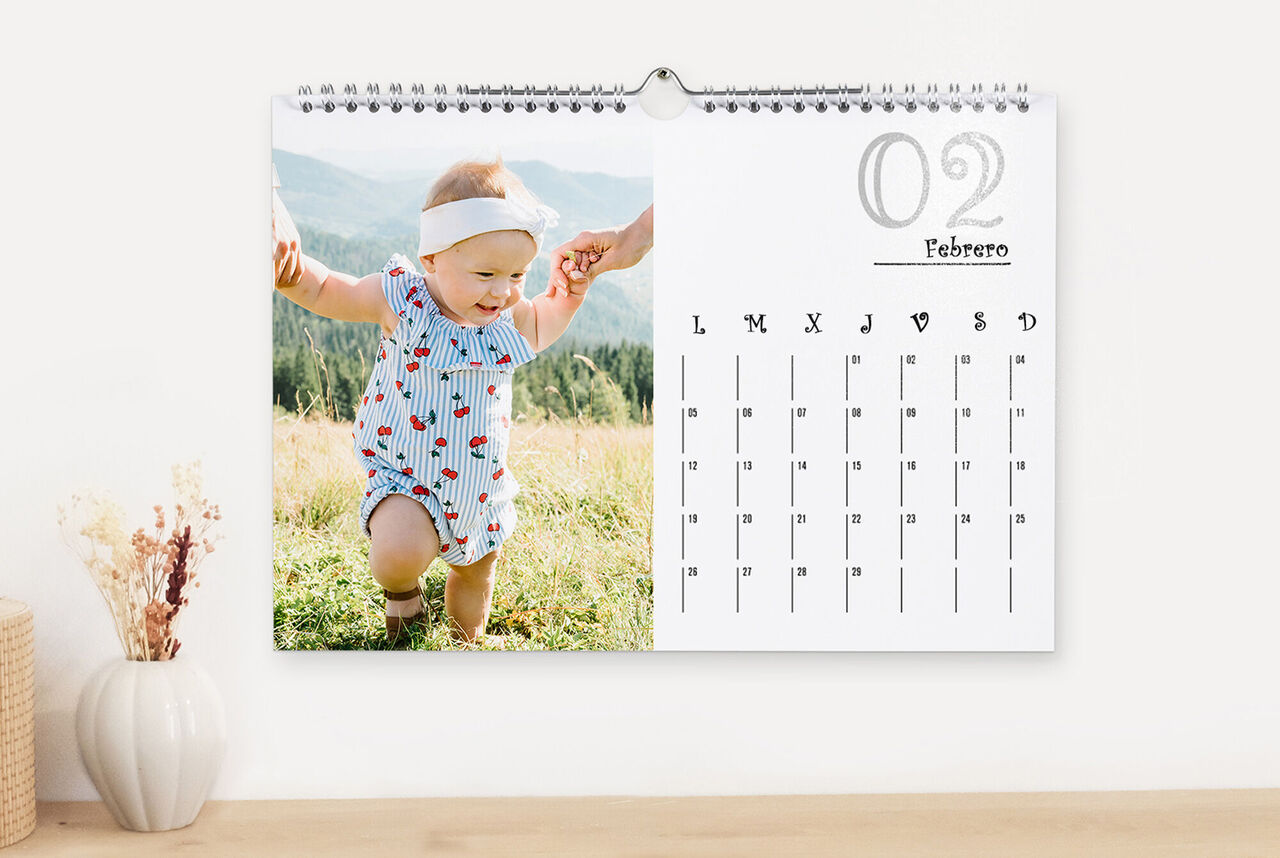 Calendario personalizado pared A4 horizontal