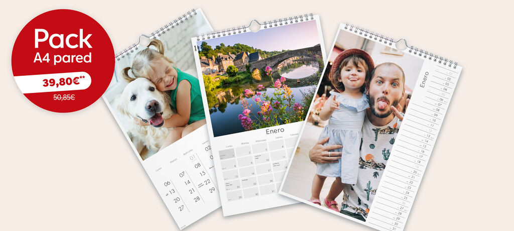 pack 3 calendarios de pared A4, disfruta de esta oferta única