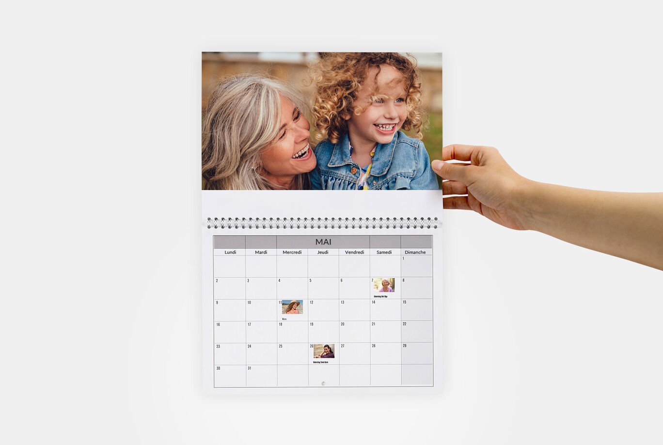 Calendario de pared personalizado doble página