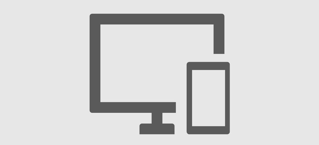 Interfaz con pantalla de computadora y smartphone en diseño gris.