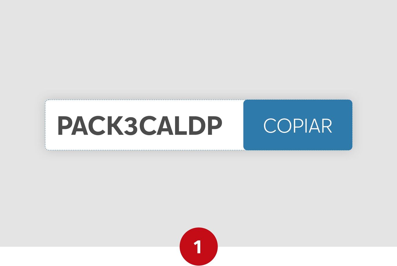 código de promoción "pack3caldp" con botón de copiar.