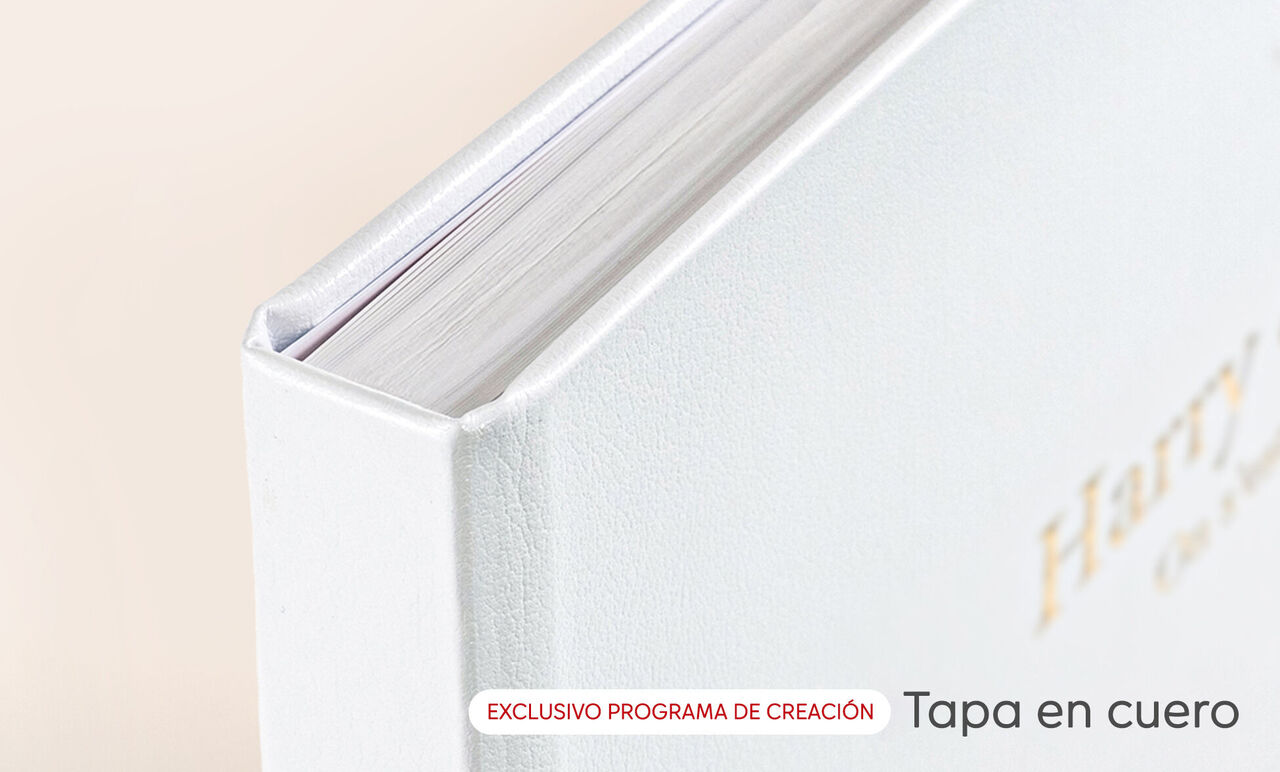 Tapa de cuero para álbum de fotos, elegante y sobria
