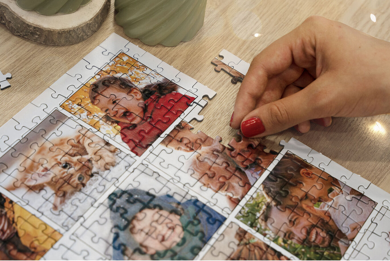 reconstruye tus mejores fotos uniendo todas las piezas del puzzle fotográfico.