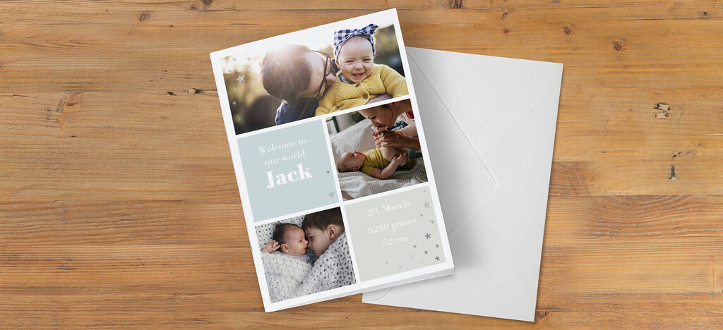 Una tarjeta fotográfica con varias imágenes de niños y momentos inolvidables