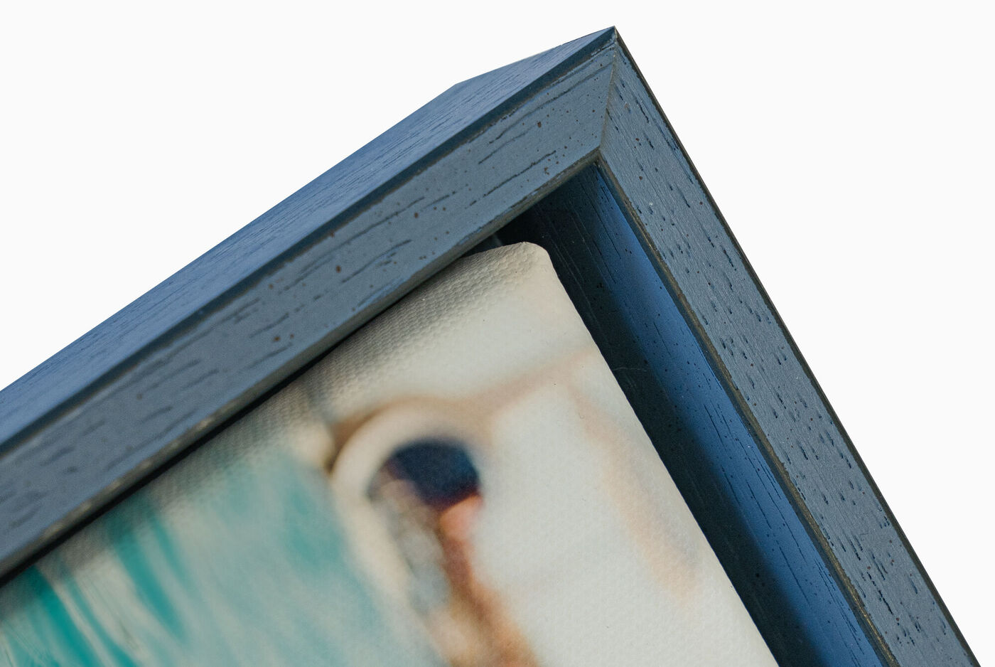 Primer plano de un marco con una imagen que muestra un momento de vacaciones.