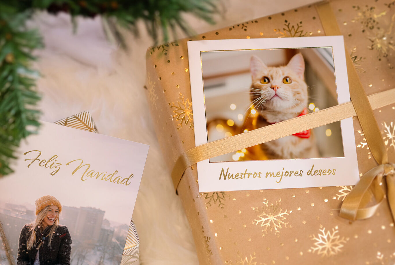 Tarjetas y postales para mandar mensajes bonitos en Navidad.