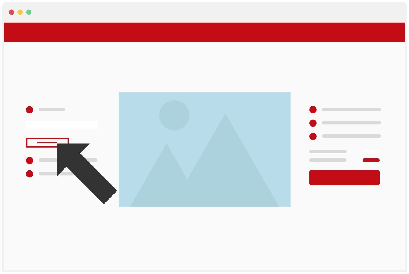Un usuario hace clic en un campo de texto en una interfaz gráfica para ingresar información. Se ven formas geométricas en el fondo.