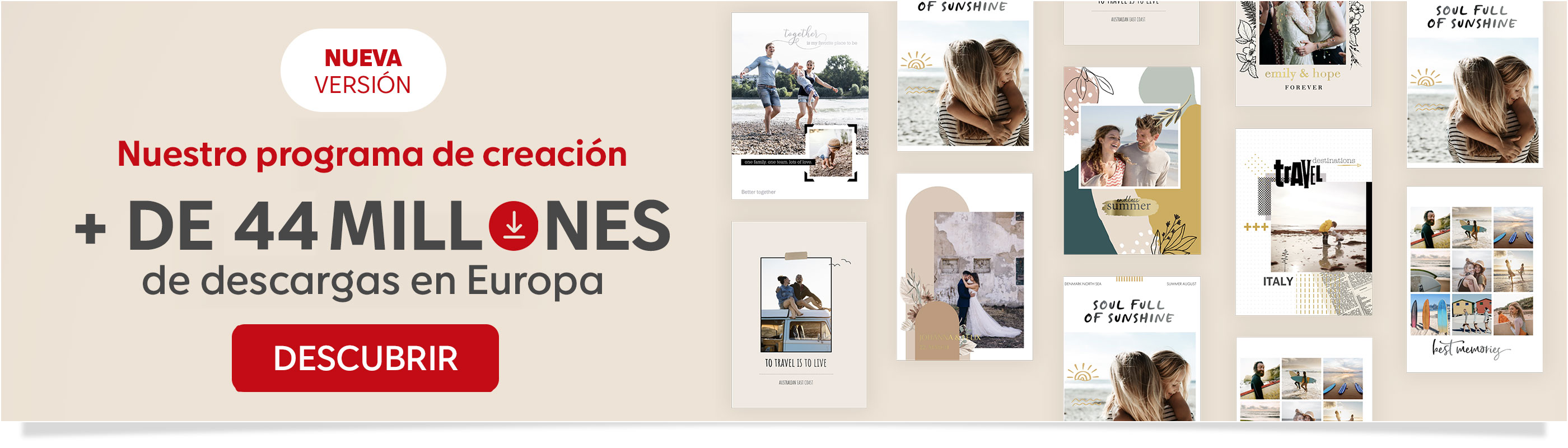 Descarga el programa de creación, más de 44 millones de descargas en Europa.