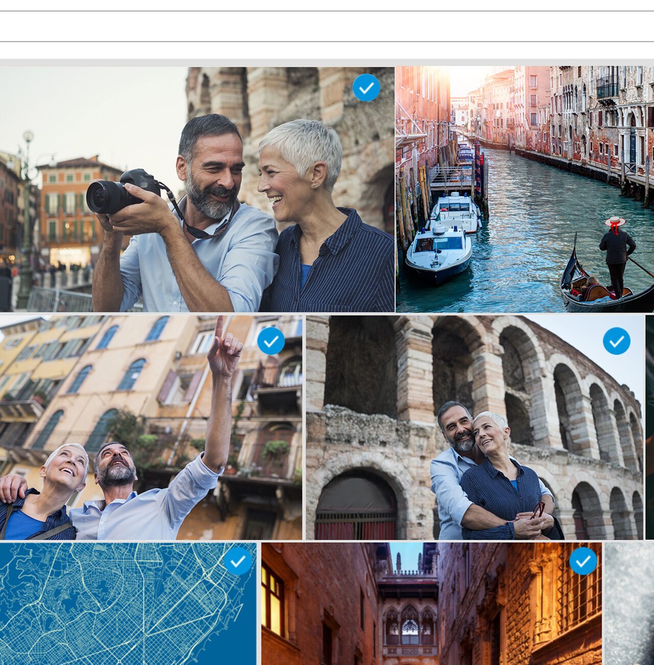 Amigos disfrutan de un paseo fotográfico en Venecia, la ciudad brilla bajo el sol.