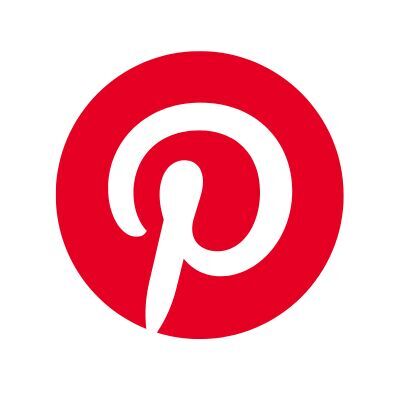 Logo de Pinterest: ícono circular de color rojo con la letra "P" estilizada en blanco, cuya parte inferior simula un alfiler o chincheta.