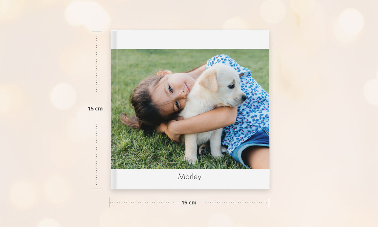 álbum de fotos pequeño cuadrado tamaño 15x15 cm.