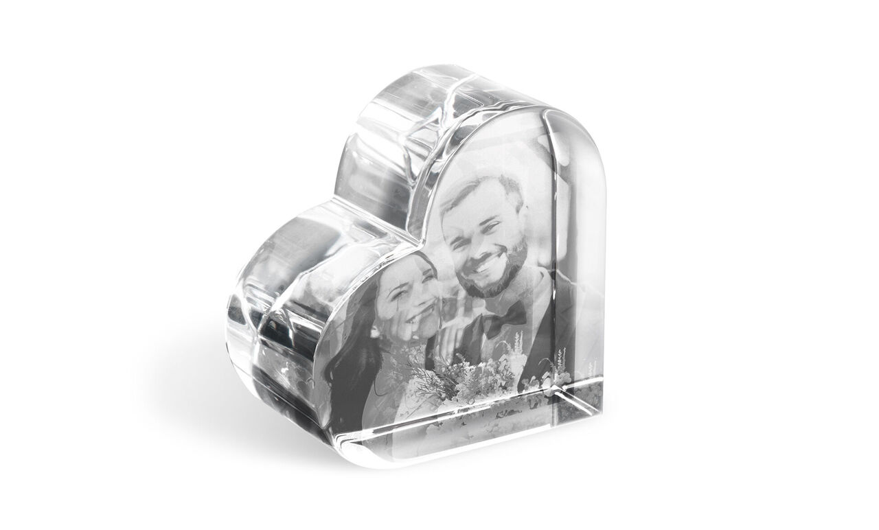 Corazón de cristal personalizado