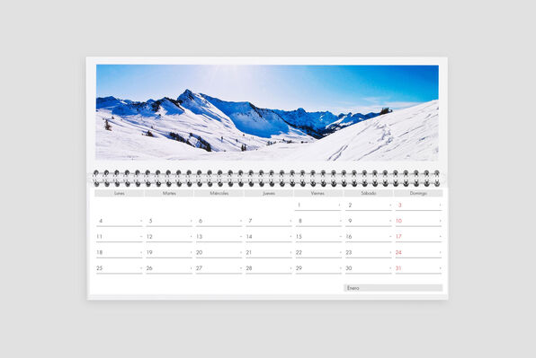 calendario personalizado con fotos de escritorio tumbado