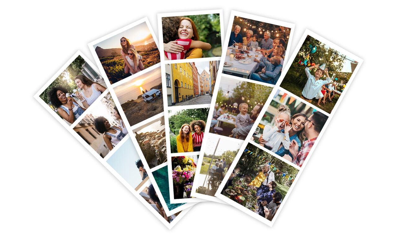 Selección de fotos coloridas con amigos y momentos hermosos