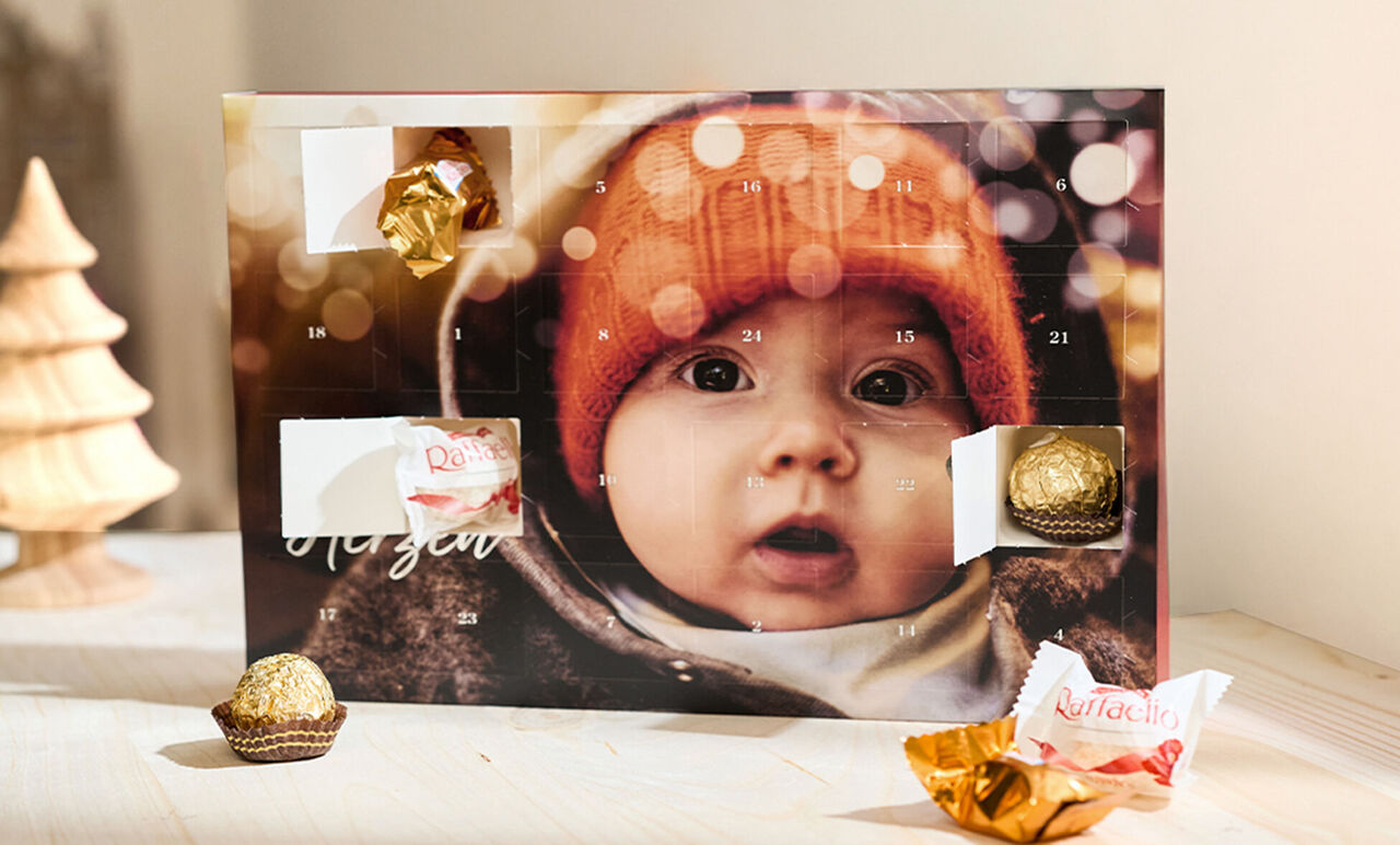 calendario de Adviento personalizado con bombones Ferrero
