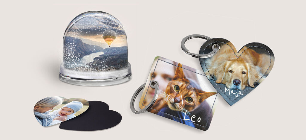 decoración de hogar con fotos: llaveros, imanes, bola de nieve y mucho más...